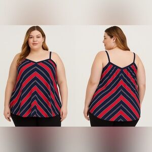 Torrid Size 1 Red Navy Cami Top NWT